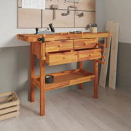 Detailed information about the product Workbench with Drawers and Vices 124x52x83 cm Solid Wood Acacia