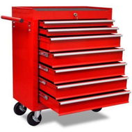 Detailed information about the product Workshop Tool Trolley 7 Drawers Red