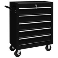 Detailed information about the product Workshop Tool Trolley with 5 Drawers Black