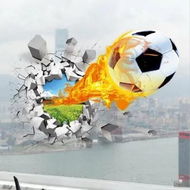Detailed information about the product World Cup 3D Football Break Removable Wall Sticker Room Soccer Decals Home Decorative Wallpaper 50*70cm