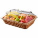 Woven Rattan Bread Basket With Clear Lid,Rectangular Woven Food Serving Tray With Acrylic Cover For Fruit Pastry,Display Basket For Kitchen Restaurant. Available at Crazy Sales for $19.99