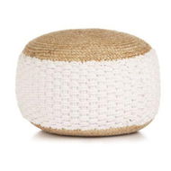 Detailed information about the product Woven/Knitted Pouf Jute Cotton 50x35 Cm White