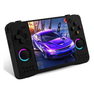 XF40H Handheld Game Console, 128G Retro Gaming Console Classic Games with Multiple Emulators, 4.0 Inch HD IPS Screen Open Source Linux System (Black)