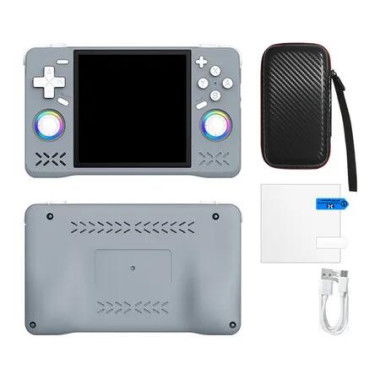 XF40H Handheld Game Console,Retro Gaming Console Preloaded Classic Games,4.0 Inch 4K HD IPS Screen Open Source Linux System (Grey-64G)