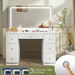 XL Size Vanity Makeup Table Lighting Dressing White Dresser Desk Bedroom Furniture with Mirror LED Light Strip 7 Storage Drawers 3 Lighting Colours. Available at Crazy Sales for $269.95