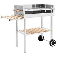 Detailed information about the product XXL Trolley Charcoal BBQ Grill Stainless Steel with 2 Shelves
