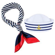 Detailed information about the product Yacht Captain Hat Sailor Ship Cap Scarf Sunglasses Sailor Hat Boat Costume for Men Women Captains Dressing up Party (2Pack)