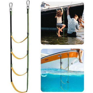 Yacht Side Ladder 4 Step Boat Rope Ladder Wakeboard Equipment For Yachts Kayaks Jet Skis 4 Ladders