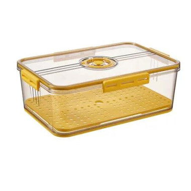 Yellow 11CM Airtight Bread Box for Kitchen Counter Bread Keeper with Lid Storage Container for Homemade Bread Toast Cookies Fruits Vegetables