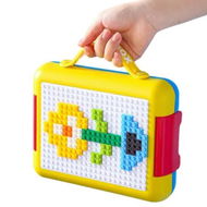 Detailed information about the product Yellow Blue 500 Blocks Starter Building Block Lunch Box Portable DIY Pixel Childrens Student