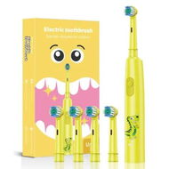 Detailed information about the product Yellow Rechargeable Electric Toothbrush Rotating Round Head Soft Bristles Includes 4 Brush Heads