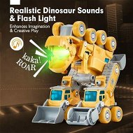 Detailed information about the product Yellow Take Apart Dinosaur Kids Toys Construction Vehicles 5 in 1 Transform into Dinosaur Robot Building Toy for 5-8 Year Old Boys Gift Idea