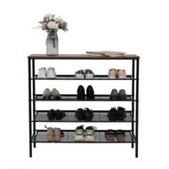 Detailed information about the product YES4HOMES 5-Tier Medium Shoe Rack Shelf Stand Flat & Slant Adjustable Storage Organizer