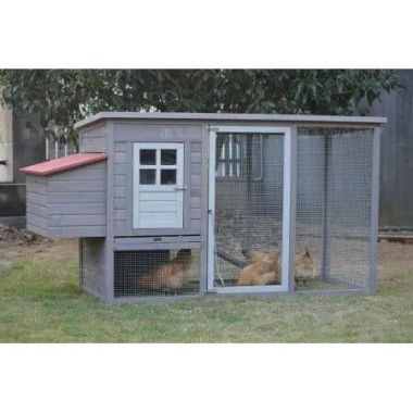 YES4PETS Grey Large Chicken Coop Rabbit Hutch Ferret Cage Hen Chook Cat House