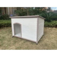 Detailed information about the product YES4PETS XXL Timber Pet Dog Kennel House Puppy Wooden Timber Cabin With Stripe White