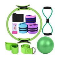 Detailed information about the product Yoga Sets for Women Pilates at Home Equipment Pilates Magic Ring Booty Bands for Working Out Glutes Yoga Ball and Resistance Band,Green