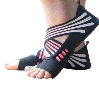 Yoga Socks Women Toeless Anti-skid Socks For Pilates Barre Ballet Bikram Workout Size L-Pink