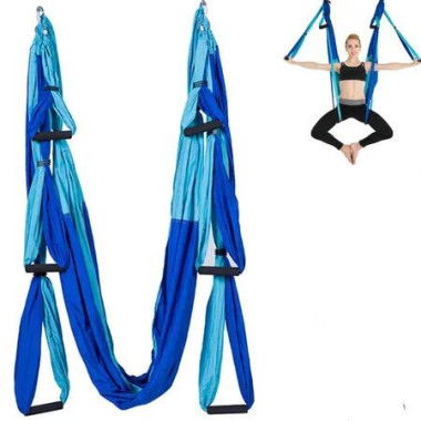 Yoga Swing Aerial Antigravity Strong Sling Inversion Fitness Extension Belt Air Flying Tools Mixed Workout Equipment Blue