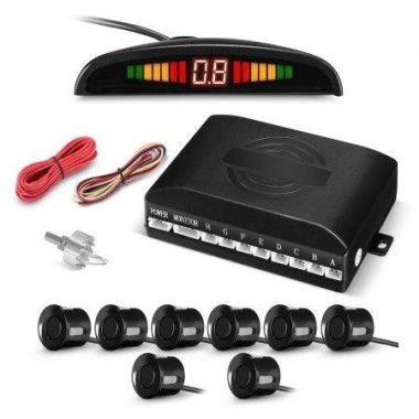 ZEEPIN 068 - 8 Car Backing Radar System 8 Ultrasonic Sensors LED Display Distance Detection 3-color Alarm Sound Warning