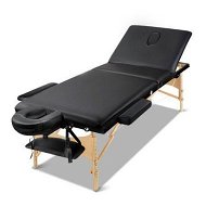 Detailed information about the product Zenses Massage Table 60cm 3 Fold Wooden Portable Beauty Therapy Bed Waxing Black