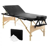 Detailed information about the product Zenses Massage Table 70cm 3 Fold Wooden Portable Beauty Therapy Bed Waxing Black