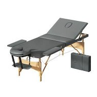 Detailed information about the product Zenses Massage Table 75cm 3 Fold Wooden Portable Beauty Therapy Bed Waxing Grey
