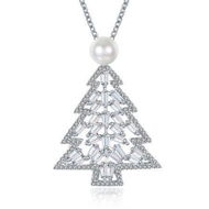 Detailed information about the product Zircon Christmas Necklace In The Shape Of Christmas Tree