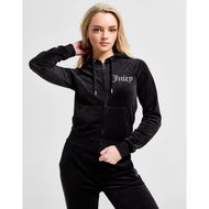 Detailed information about the product JUICY COUTURE Diamante Logo Velour Full Zip Hoodie