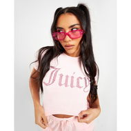 Detailed information about the product Juicy Couture Diamante Velour Fitted Crop Top