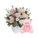 Its A Girl With Teddy Flowers. Available at Petals for $138.00
