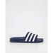 Adidas Adilette Aqua Slides Dark Blue. Available at Platypus Shoes for $29.99