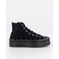 Detailed information about the product Converse Womens Chuck Taylor All Star Modern Lift Studded High Top Black