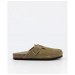 Genuins Riva Clog Khaki Suede. Available at Platypus Shoes for $149.99