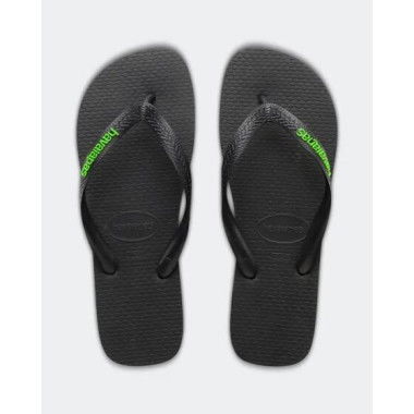 Havaianas Mens Rubber Logo Thongs Black