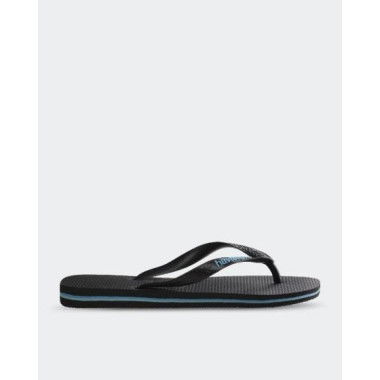 Havaianas Mens Rubber Logo Thongs Rubber Logo Black