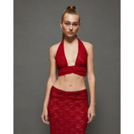 Detailed information about the product Jgr & Stn Fatale Halter Top Deep Red