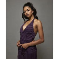 Detailed information about the product Jgr & Stn Gigi Vest Top Plum Pinstripe