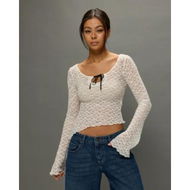 Detailed information about the product Motel Rocks Adas Long Sleeve Lace Top Lace Ivory