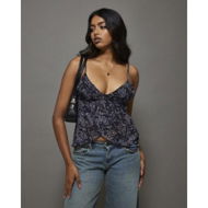 Detailed information about the product Motel Rocks Cojira Mesh Butterfly Top Baroque Print Black