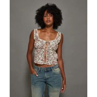 Detailed information about the product Motel Rocks Esau Tie Front Cami Top Vintage Bloom Ivory