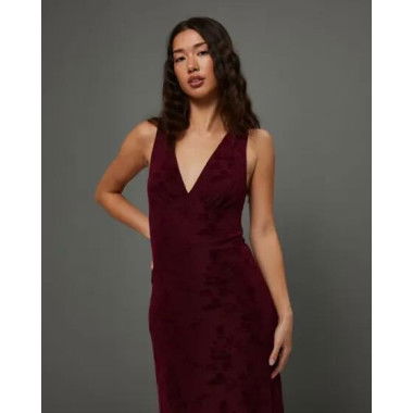 Motel Rocks Gabriela Midi Dress Maroon