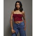 Motel Rocks Halusi Crop Top Grunge Floral Flock Red. Available at Platypus Shoes for $39.99