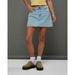 Motel Rocks Mini A-line Denim Skirt Blue Bleach. Available at Platypus Shoes for $99.99