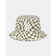 Detailed information about the product New Era La Dodgers Check Bucket Hat Chrome White