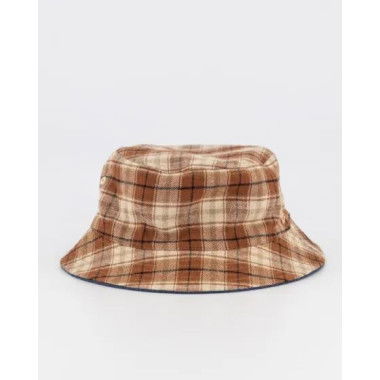 New Era New Era Denim Plaid Reversible Bucket Hat Washed Denim