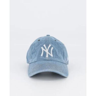 New Era Ny Yankees Casual Classic Cap Washed Indigo Denim, Toasted Peanut, White