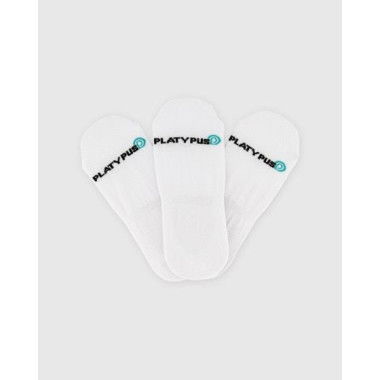 Platypus Socks Platypus Invisible Socks 3 Pk (3.5-6) White