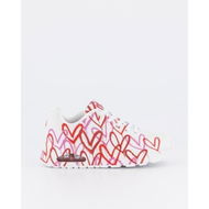 Detailed information about the product Skechers Womens Skechers X Jgoldcrown: Uno - Spread The Love White Red Pink