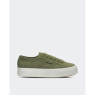 Detailed information about the product Superga Womens 2740 Platform Organic Seersucker Green Safari -f Avorio