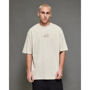 Tommy Hilfiger Signature Logo Oversized Tee Newsprint